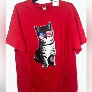 Brand new men’s size large patriotic cat T-shirt